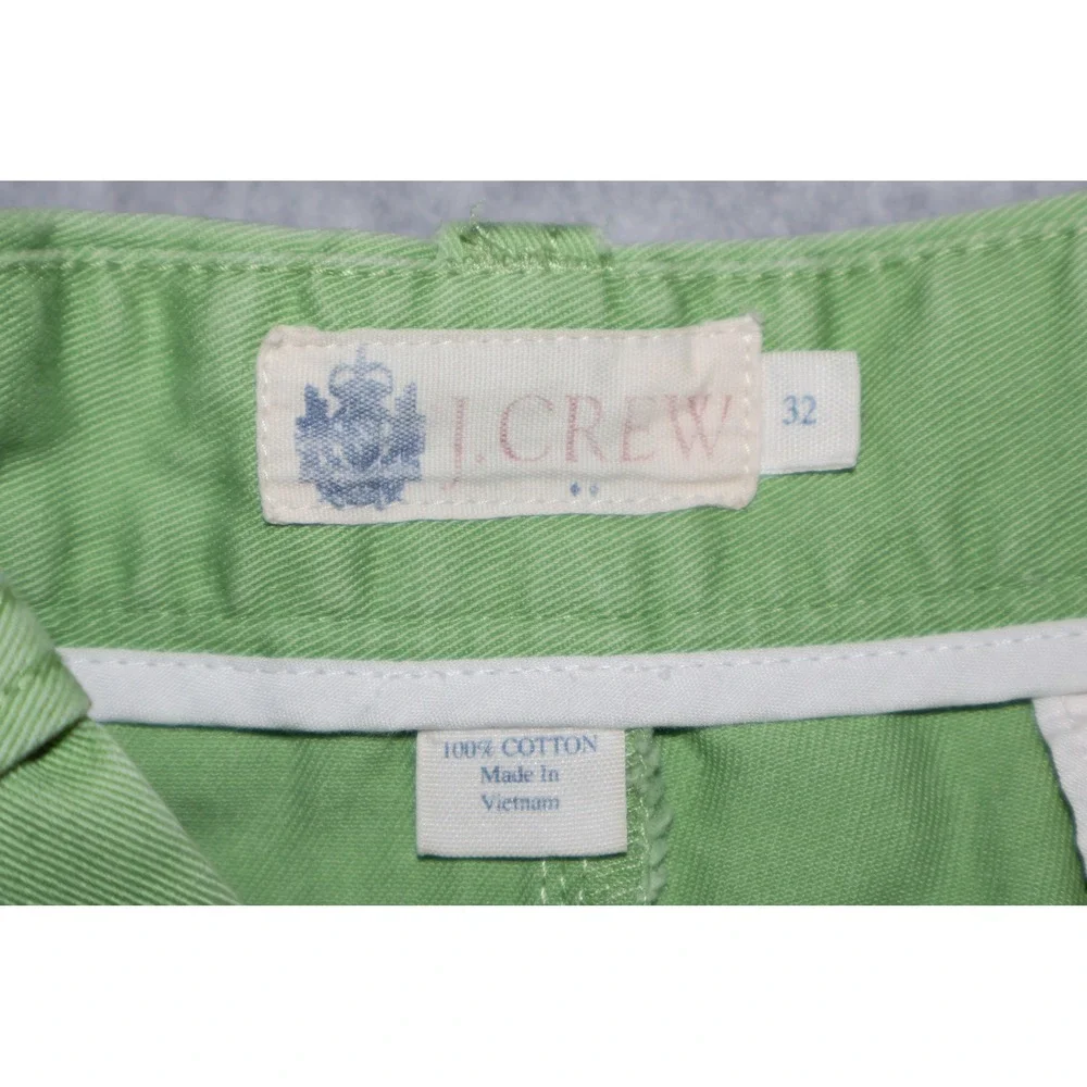 J Crew Chino Shorts Men 32 Green Stanton 9 Inch Inseam Cotton Casual Preppy